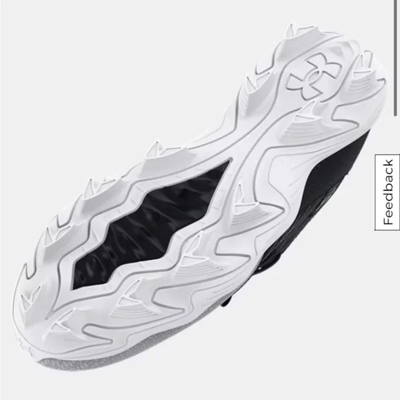 NWB Under Armour Harper 9 RM Black and White Cleats with Gold Detail - Picture 5 of 8